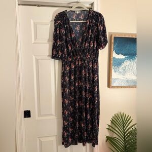 ASOS Floral Maxi Dress - Black and Pink